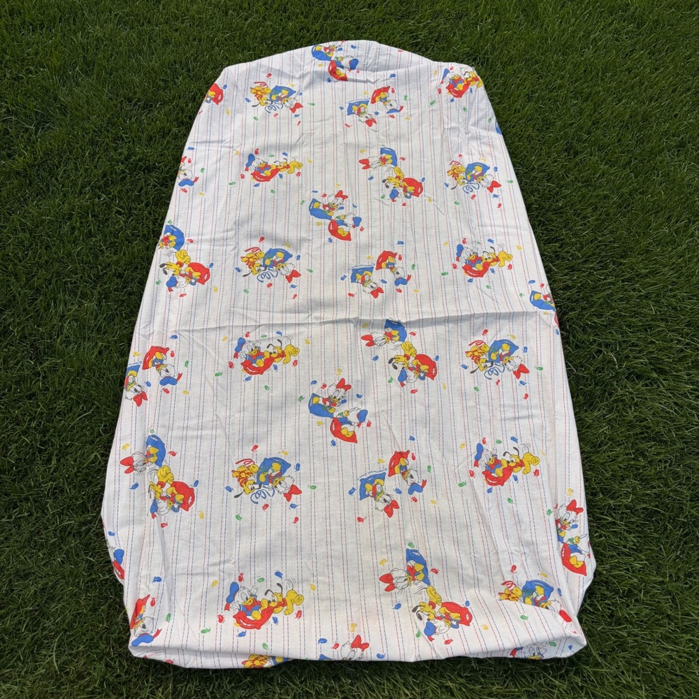 VTG‎  1984 Dundee Disney Baby Donald Daisy Duck Crib Sheet 100% Cotton USA Made